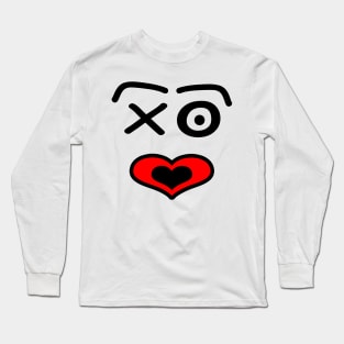 Funny love face -  black and red. Long Sleeve T-Shirt